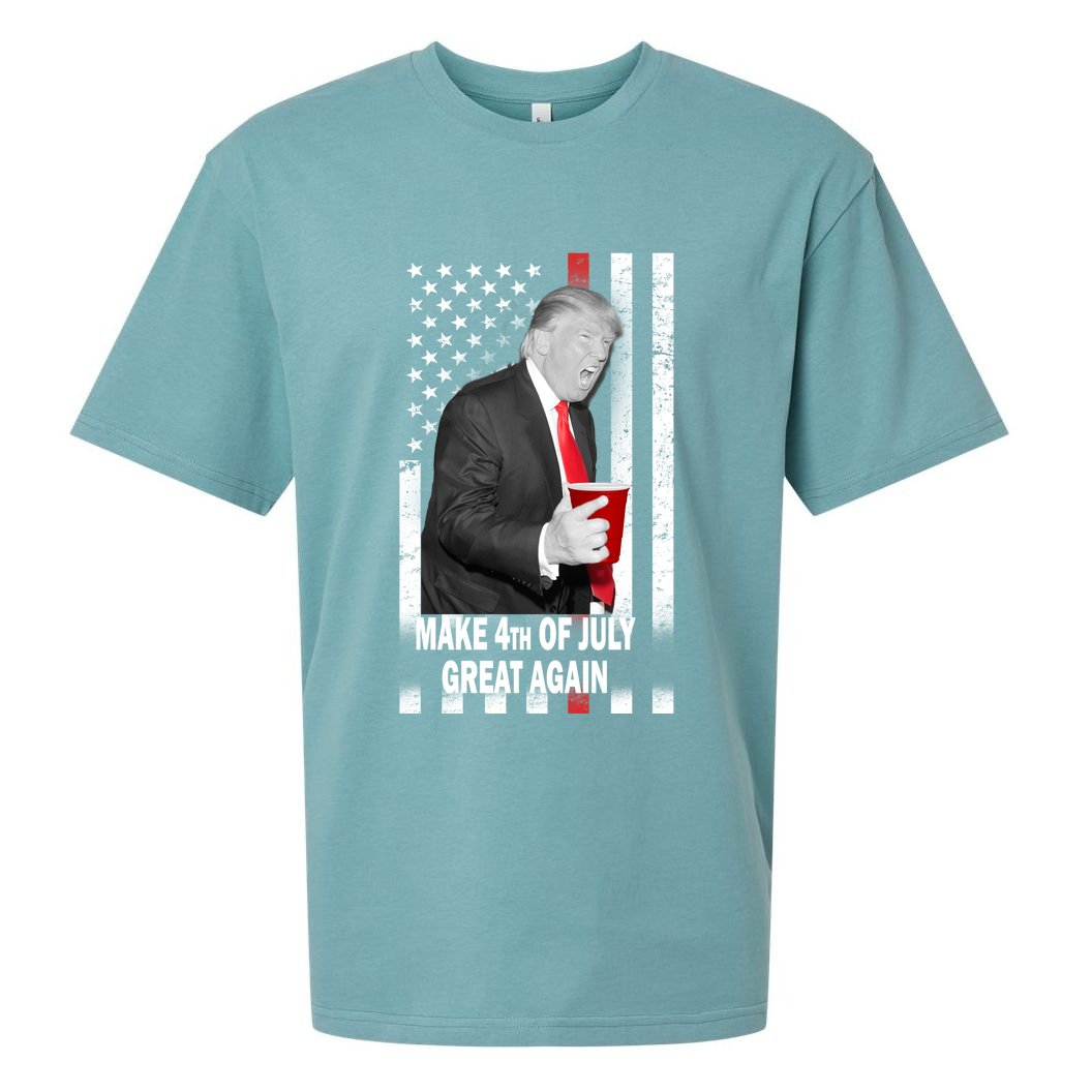 Donald Trump Make 4th Of July Great Again Sueded Cloud Jersey T-Shirt
