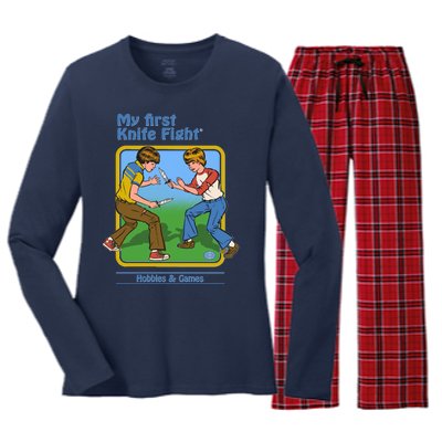 My First Knife Fight Shirt Hobbies And Games Women's Long Sleeve Flannel Pajama Set 