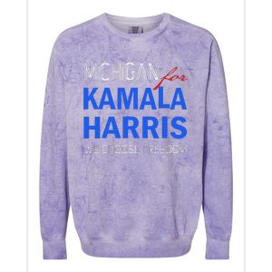 Michigan For Kamala Harris 2024 We Choose Freedom Colorblast Crewneck Sweatshirt