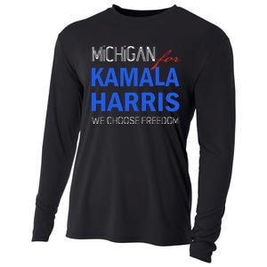 Michigan For Kamala Harris 2024 We Choose Freedom Cooling Performance Long Sleeve Crew