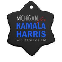 Michigan For Kamala Harris 2024 We Choose Freedom Ceramic Star Ornament