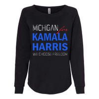 Michigan For Kamala Harris 2024 We Choose Freedom Womens California Wash Sweatshirt