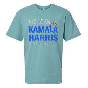 Michigan For Kamala Harris 2024 We Choose Freedom Sueded Cloud Jersey T-Shirt