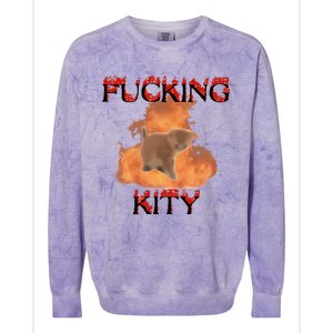 Milkcattos Fucking Kity Colorblast Crewneck Sweatshirt