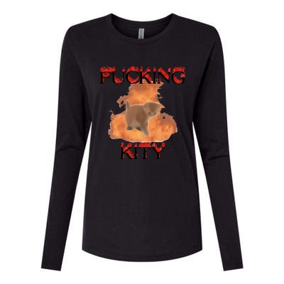 Milkcattos Fucking Kity Womens Cotton Relaxed Long Sleeve T-Shirt