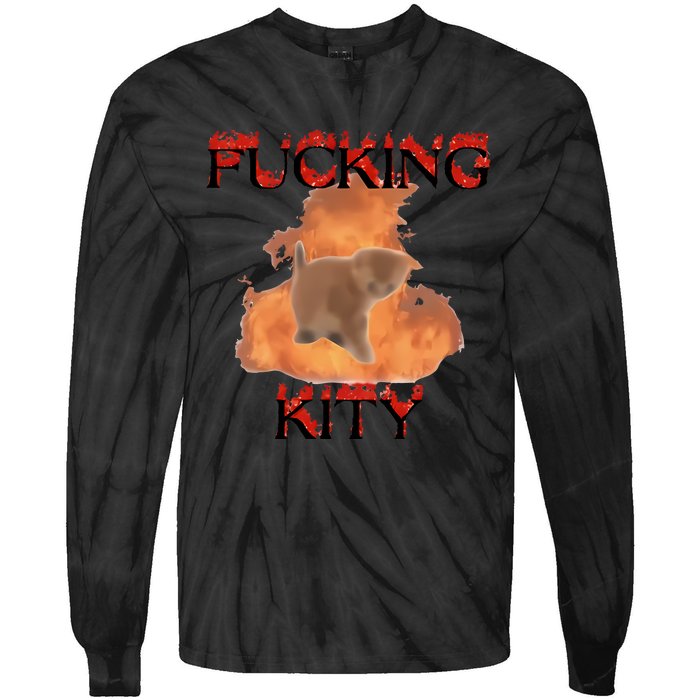 Milkcattos Fucking Kity Tie-Dye Long Sleeve Shirt