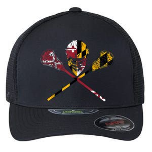 Maryland Flag Lacrosse Flexfit Unipanel Trucker Cap