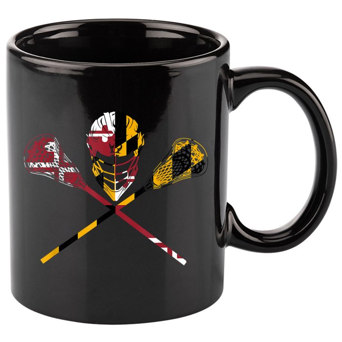 Maryland Flag Lacrosse 11oz C Handle Ceramic Mug