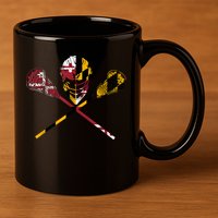 Maryland Flag Lacrosse 11oz C Handle Ceramic Mug