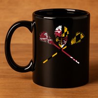 Maryland Flag Lacrosse 11oz C Handle Ceramic Mug