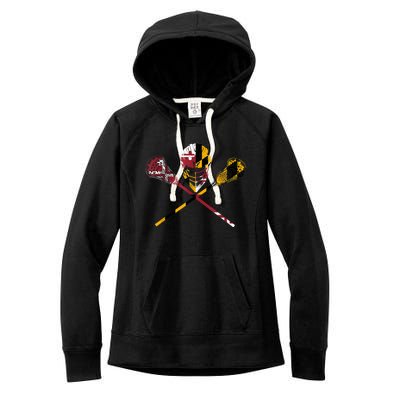 Maryland Flag Lacrosse Women's Fleece Hoodie