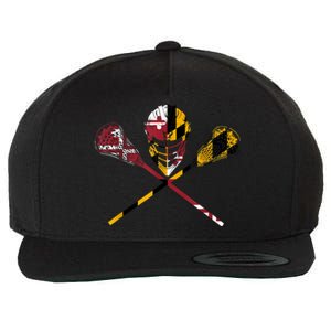 Maryland Flag Lacrosse Wool Snapback Cap