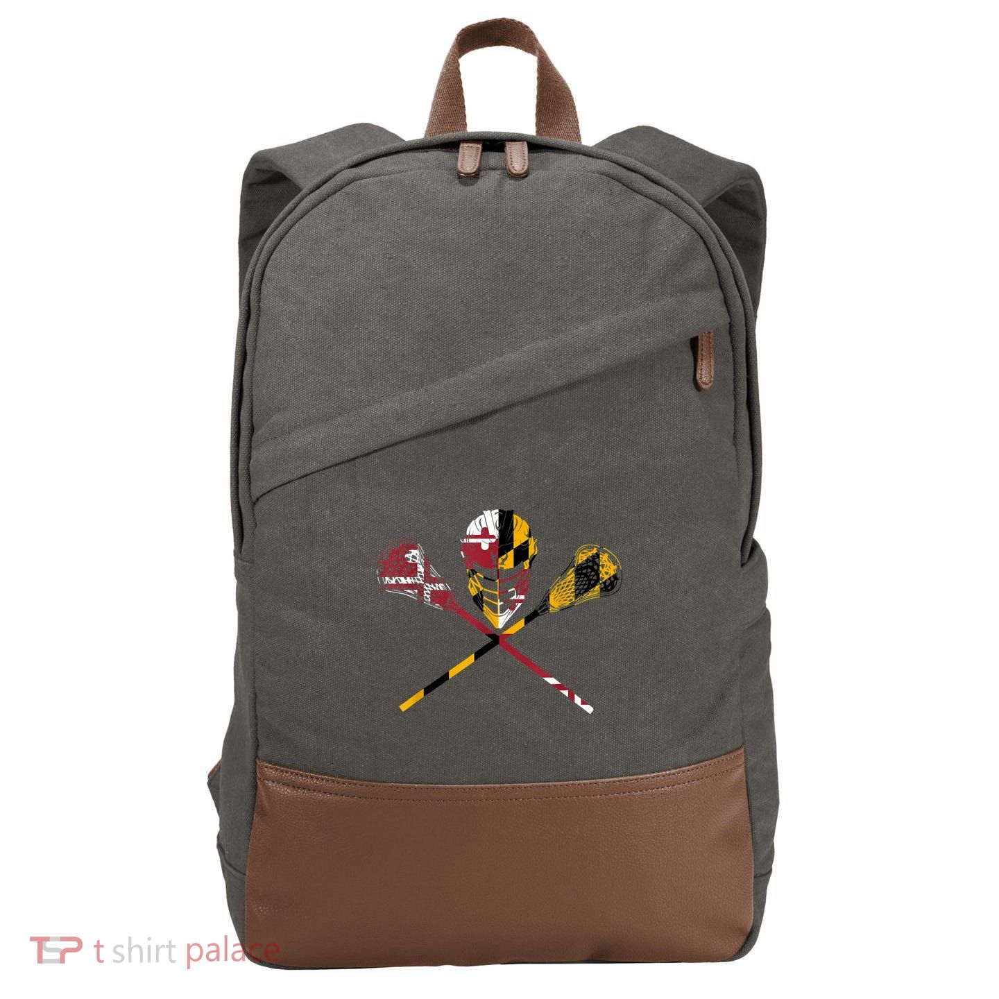 Maryland Flag Lacrosse Cotton Canvas Backpack