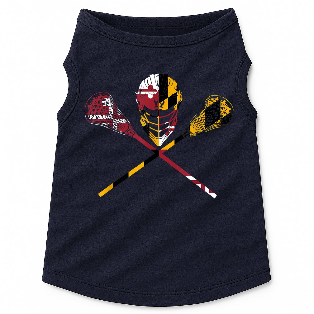 Maryland Flag Lacrosse Doggie Tank