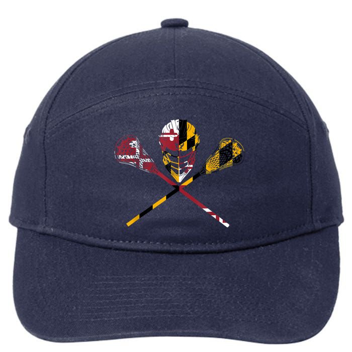 Maryland Flag Lacrosse 7-Panel Snapback Hat