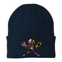 Maryland Flag Lacrosse Knit Cap Winter Beanie