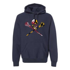 Maryland Flag Lacrosse Premium Hoodie