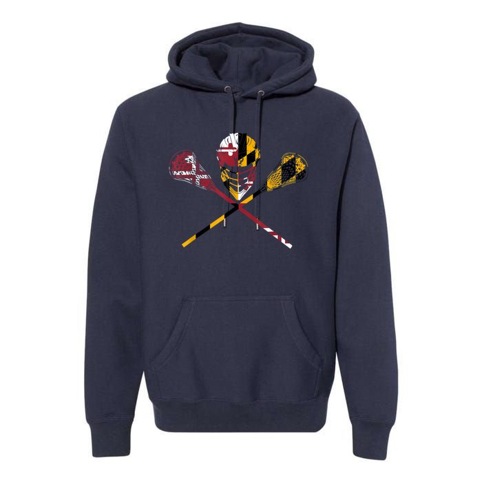 Maryland Flag Lacrosse Premium Hoodie