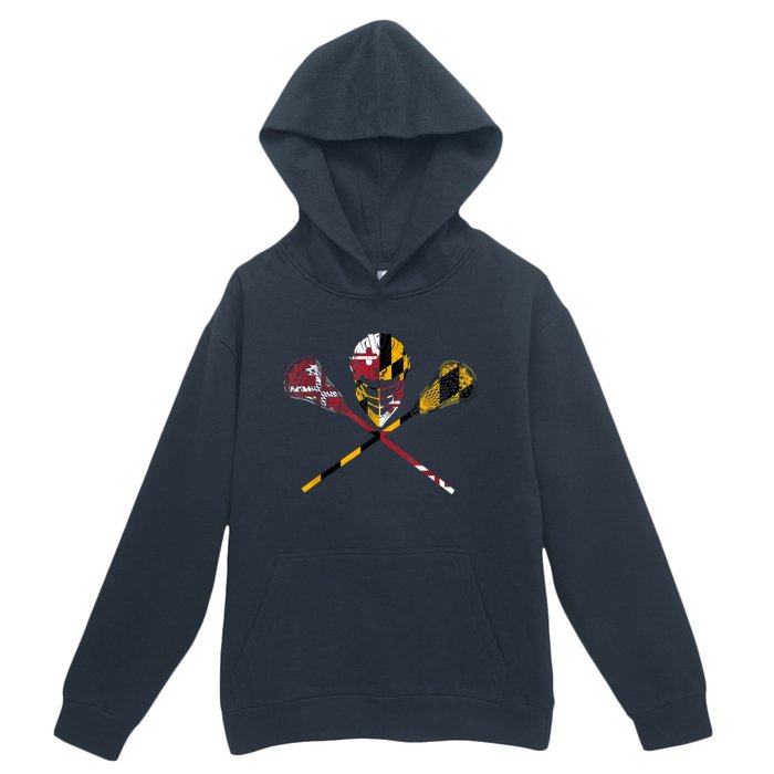 Maryland Flag Lacrosse Urban Pullover Hoodie