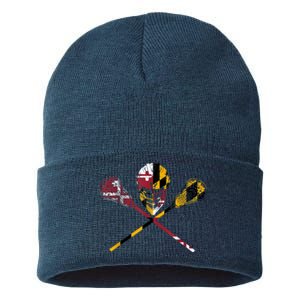 Maryland Flag Lacrosse Sustainable Knit Beanie