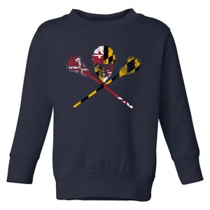 Maryland Flag Lacrosse Toddler Sweatshirt