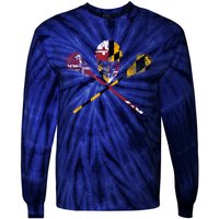 Maryland Flag Lacrosse Tie-Dye Long Sleeve Shirt