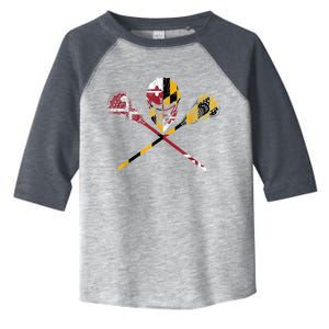 Maryland Flag Lacrosse Toddler Fine Jersey T-Shirt