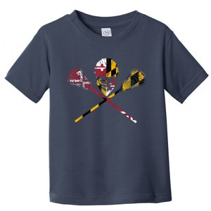 Maryland Flag Lacrosse Toddler T-Shirt