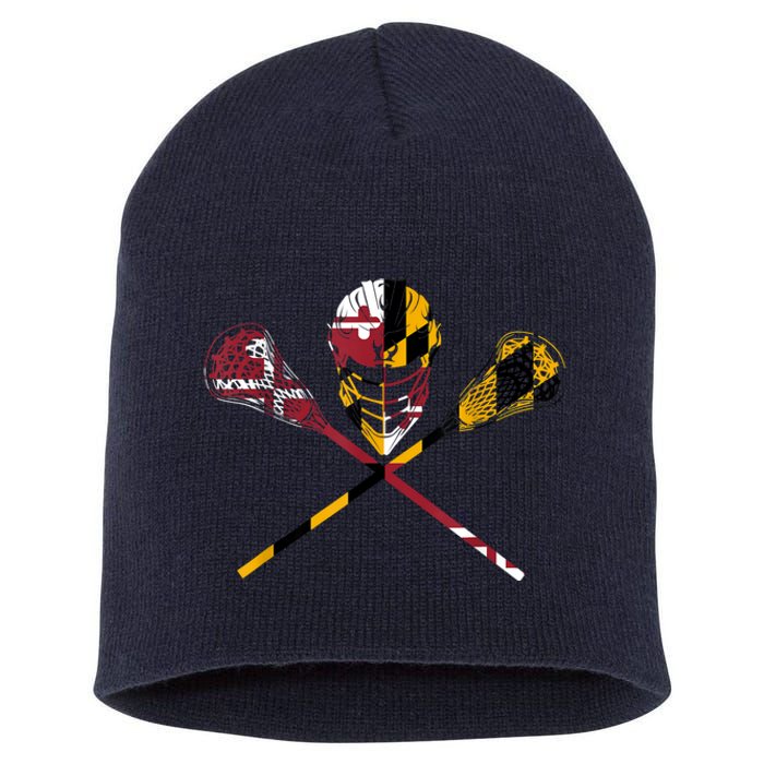 Maryland Flag Lacrosse Short Acrylic Beanie