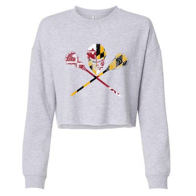 Maryland Flag Lacrosse Cropped Pullover Crew