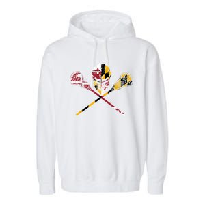 Maryland Flag Lacrosse Garment-Dyed Fleece Hoodie