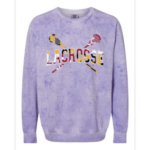 Maryland Flag Lacrosse Colorblast Crewneck Sweatshirt