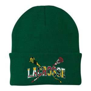 Maryland Flag Lacrosse Knit Cap Winter Beanie