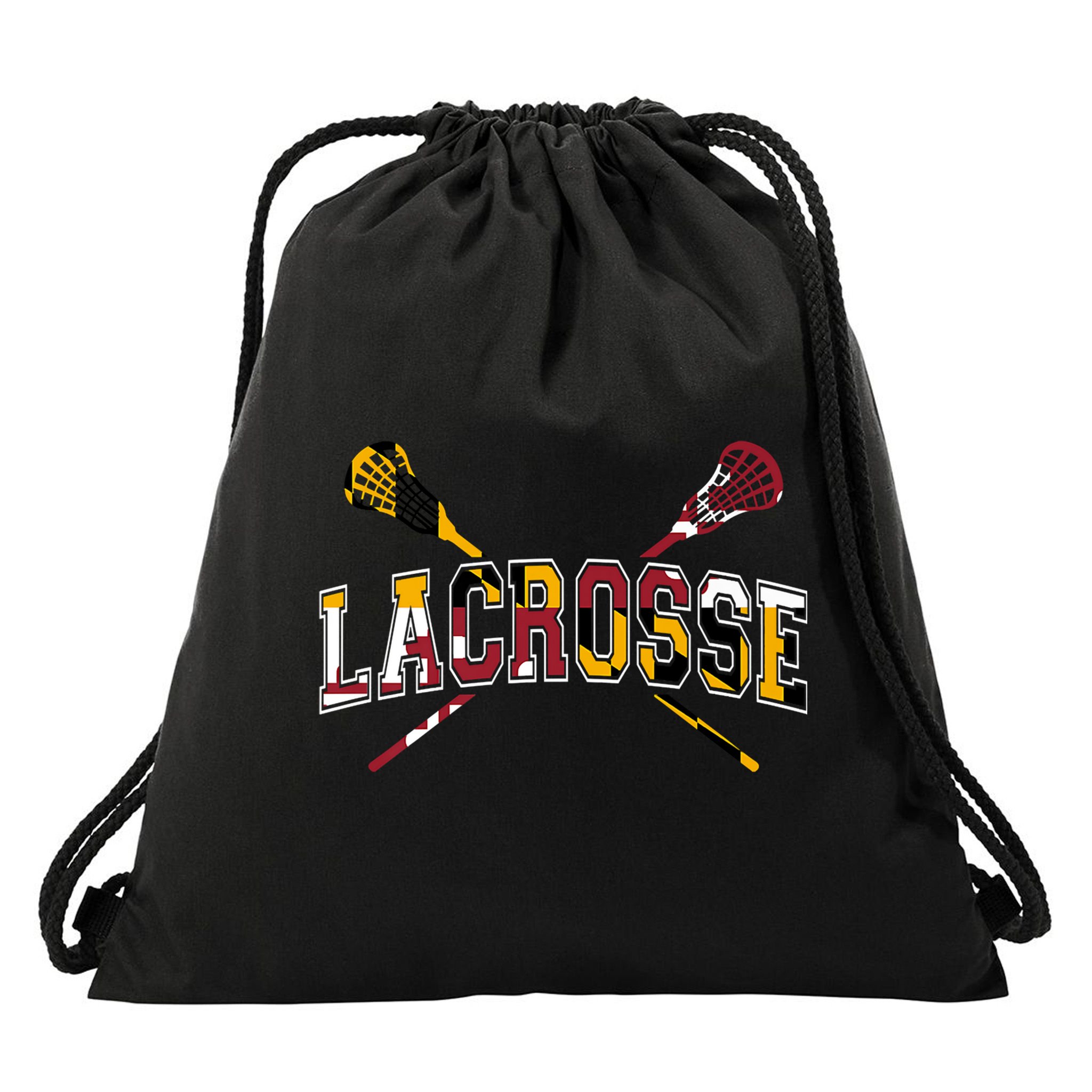 Maryland Flag Lacrosse Drawstring Bag