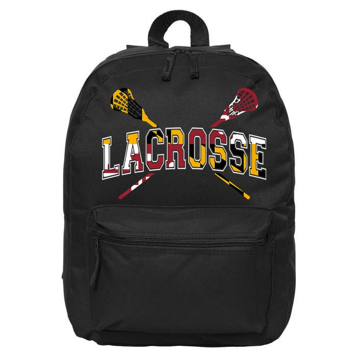 Maryland Flag Lacrosse 16 in Basic Backpack