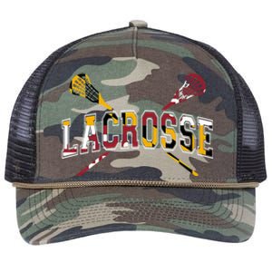 Maryland Flag Lacrosse Retro Rope Trucker Hat Cap