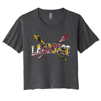 Maryland Flag Lacrosse Women's Crop Top Tee