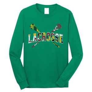 Maryland Flag Lacrosse Long Sleeve Shirt