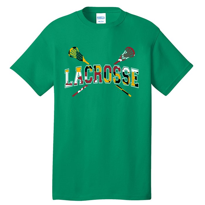 Maryland Flag Lacrosse Tall T-Shirt