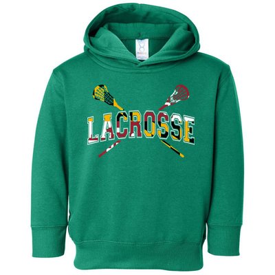 Maryland Flag Lacrosse Toddler Hoodie