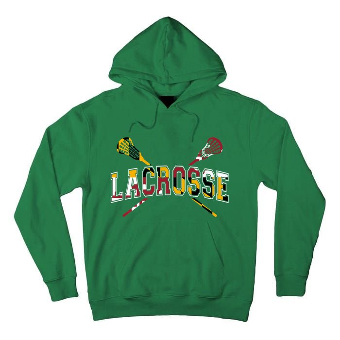 Maryland Flag Lacrosse Tall Hoodie