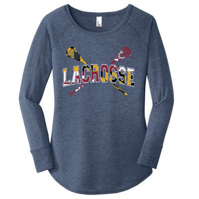 Maryland Flag Lacrosse Women's Perfect Tri Tunic Long Sleeve Shirt