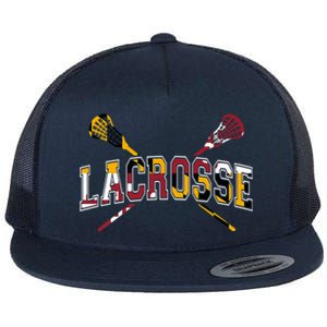 Maryland Flag Lacrosse Flat Bill Trucker Hat