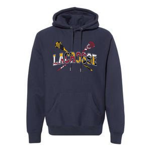 Maryland Flag Lacrosse Premium Hoodie