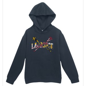 Maryland Flag Lacrosse Urban Pullover Hoodie