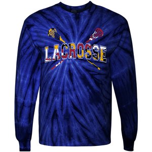 Maryland Flag Lacrosse Tie-Dye Long Sleeve Shirt