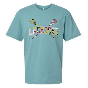 Maryland Flag Lacrosse Sueded Cloud Jersey T-Shirt