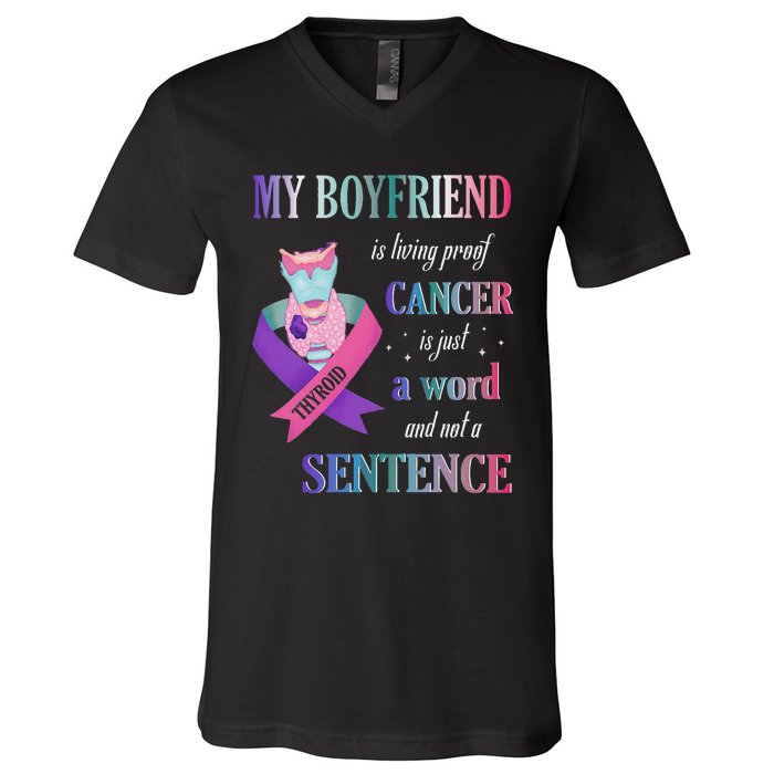 My Friend Living Proof Cancer Just A Word Not A Sentence V-Neck T-Shirt