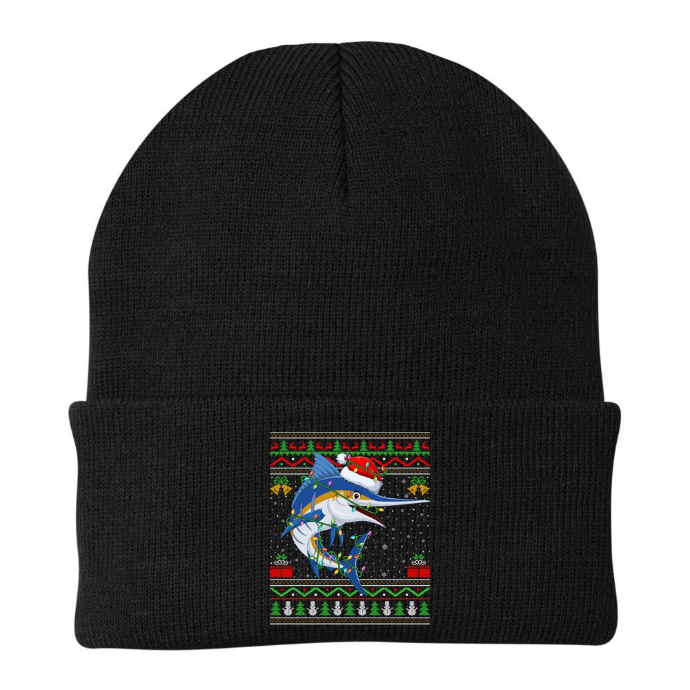 Marlin Fish Lover Matching Ugly Marlin Christmas Meaningful Gift Beanie