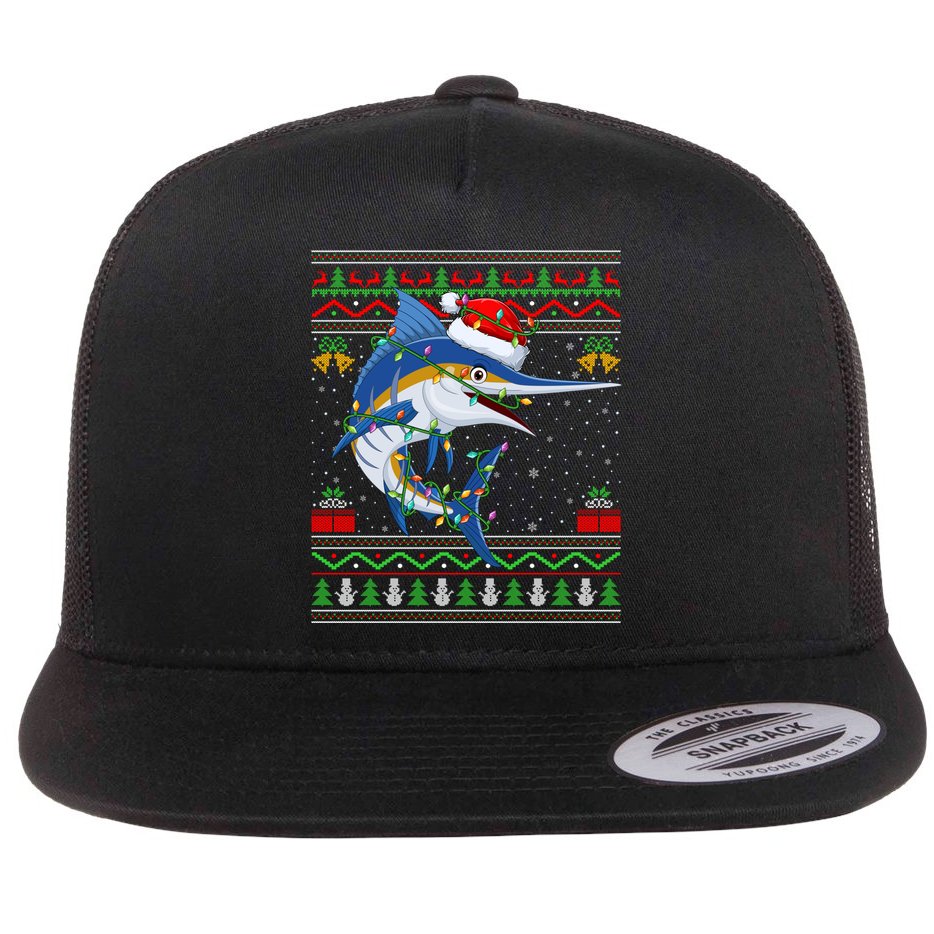 Marlin Fish Lover Matching Ugly Marlin Christmas Meaningful Gift Flat Bill Trucker Hat